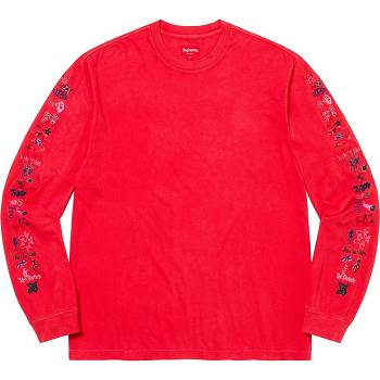 Supreme AOI Icons L/S Top Sweaters Red | IL314HK
