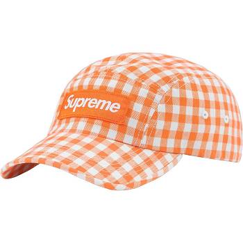 Supreme Gingham Camp Cap Hats Orange | IL118WY